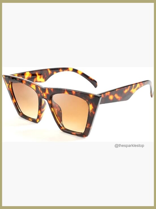 Vintage Square Cat Eye Sunglasses with Acetate Frame UV400 Protection main image 5